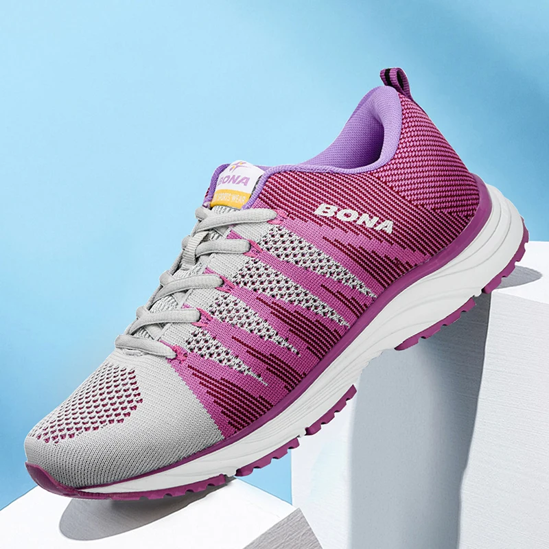 Womens Sneakers Running Shoes BONA Women Running Shoes Outdoor Walking Jogging Sneakers Lace Up Mesh Athletic Shoes Soft
