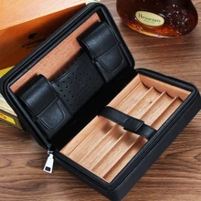 Galiner caso de couro de viagem charuto humidor cedro madeira humidor caixa de fumar acessórios armazenamento portátil caso charutos