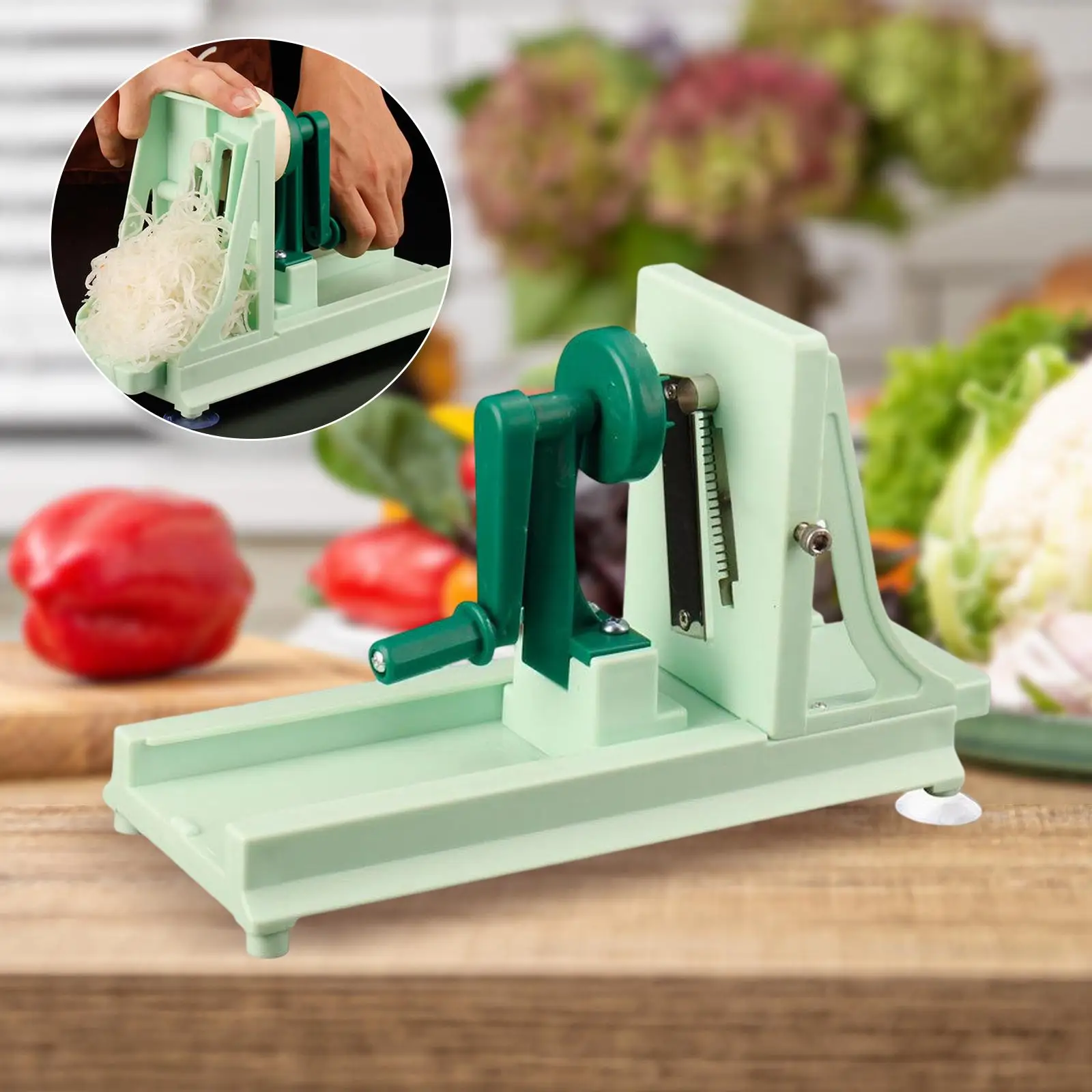 Benriner Cook Help Japanese Fruit & Vegetable Slicer Shredder Green Used