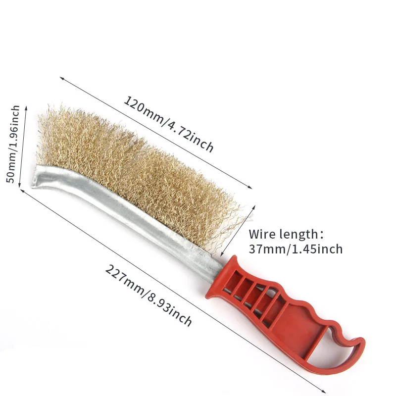 Steel Wire Brush/Wooden Metal Rust Removal Roller Brush Polishing Barbecue Cleaning Brush Suitable for Cleaning Barbecue Grilles 5