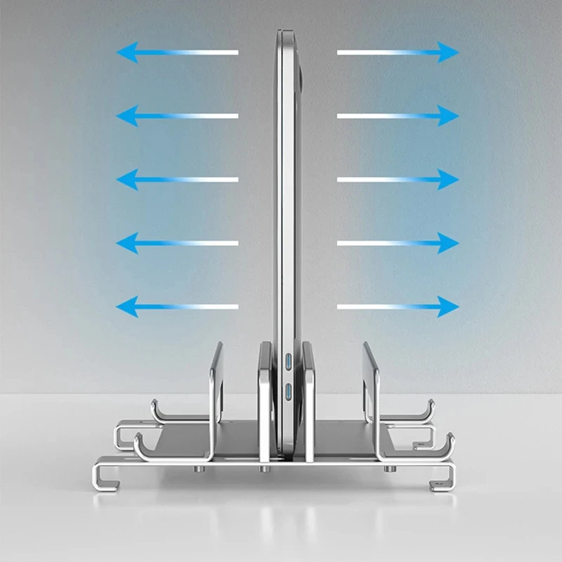 Portátil Vertical Cremalheira de Armazenamento Base de Suporte de Aço Carbono Desktop Dissipação de Calor Mesa em pé Suporte do Monitor Novo - Imagem 4