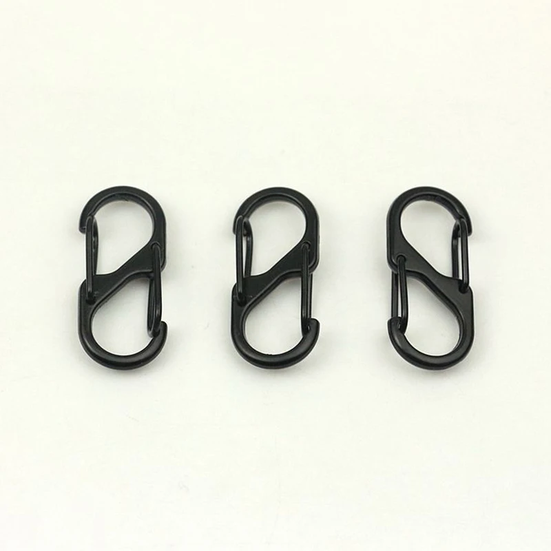 S Type Carabiner with Lock Keychain Hook Anti-Theft Tool 10pcs climbing carabiner