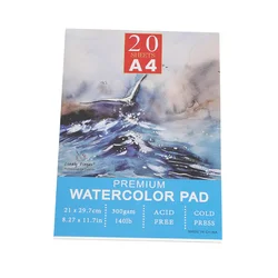 Premium Cold - Pressed Watercolor Paper Pad, 140lb/300gsm, 20 Acid - Free Sheets (A4)