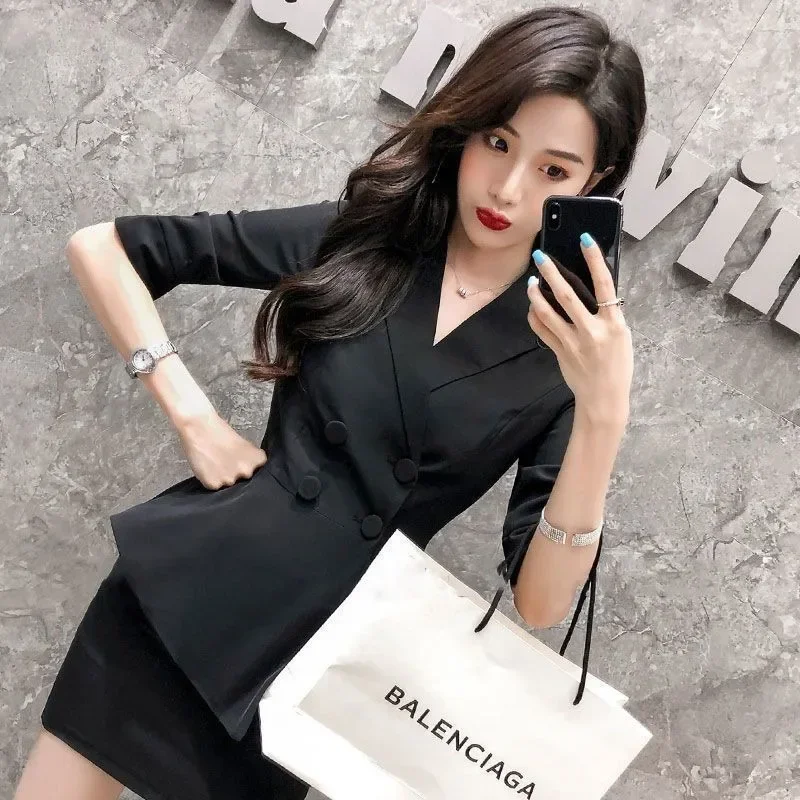 2023 New Beautician Uniform Hotel Front Desk Work Uniform Jewelry Store Uniform Luxury Women Suit Summer Suit Dress Light