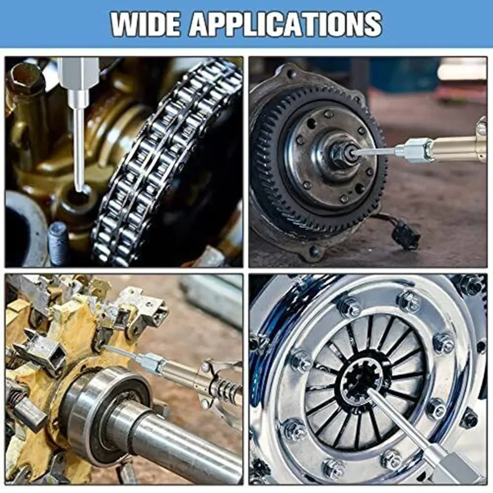 Grease Narrow Needle Nozzle Adapter with Hardened Steel Tips, Removable Tool Grease Gun Accessories