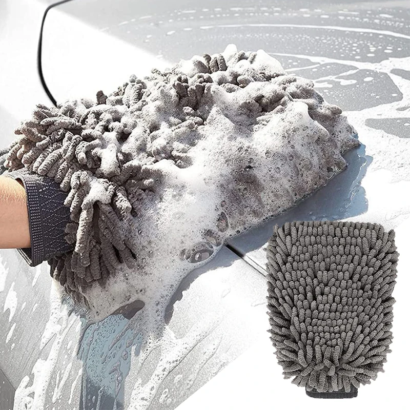 Deluxe Microfiber Car Wash Mitt Durable Large Size Thicken Chenille