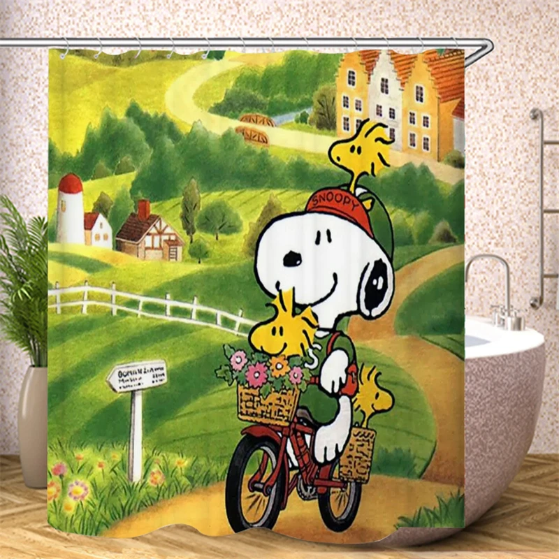 

Snoopy Shower Curtain Waterproof Splash-proof Anti-corrosion Bathroom Accessories Bathroom Set Full Set Luxury