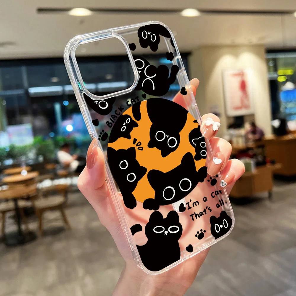 Silicone Magnetic Phone Case with Cat Design