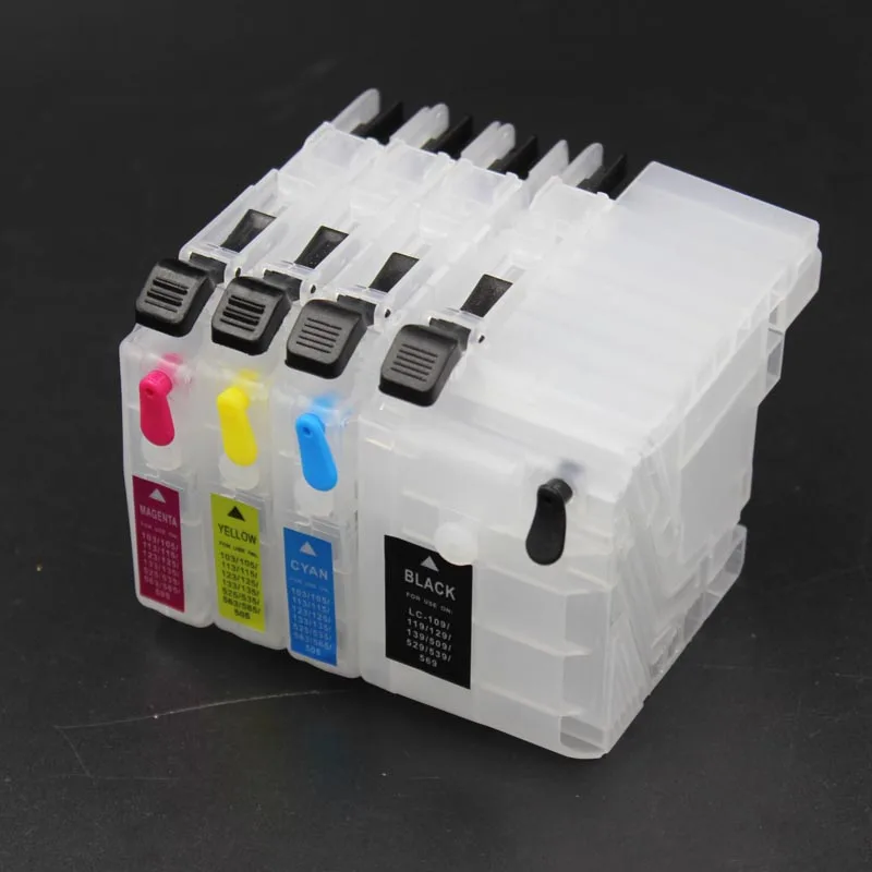 Ink Cartridge 4pcs Refillable For Brother DCP-J100 DCP-J105 MFC-J200 J100 J105 J200 LC569/539/529/139/129/119/109