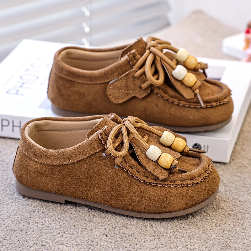 Girls Leather Shoes for Spring Autumn with Tassel