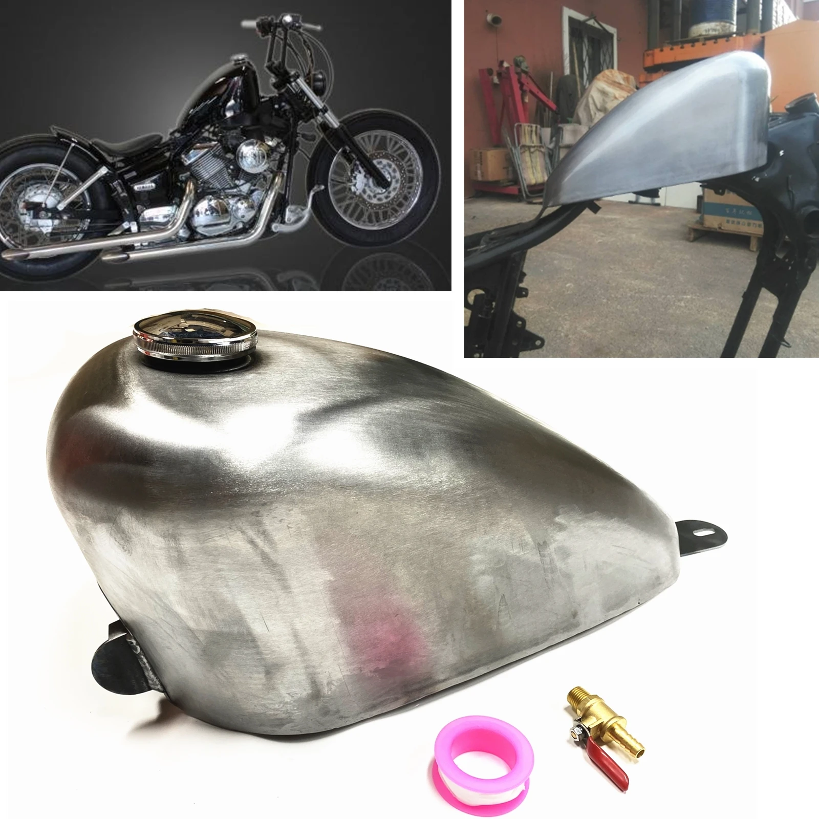 7LPetrolGasFuelTankForYAMAHAViragoXV250WithCapMotorcycle