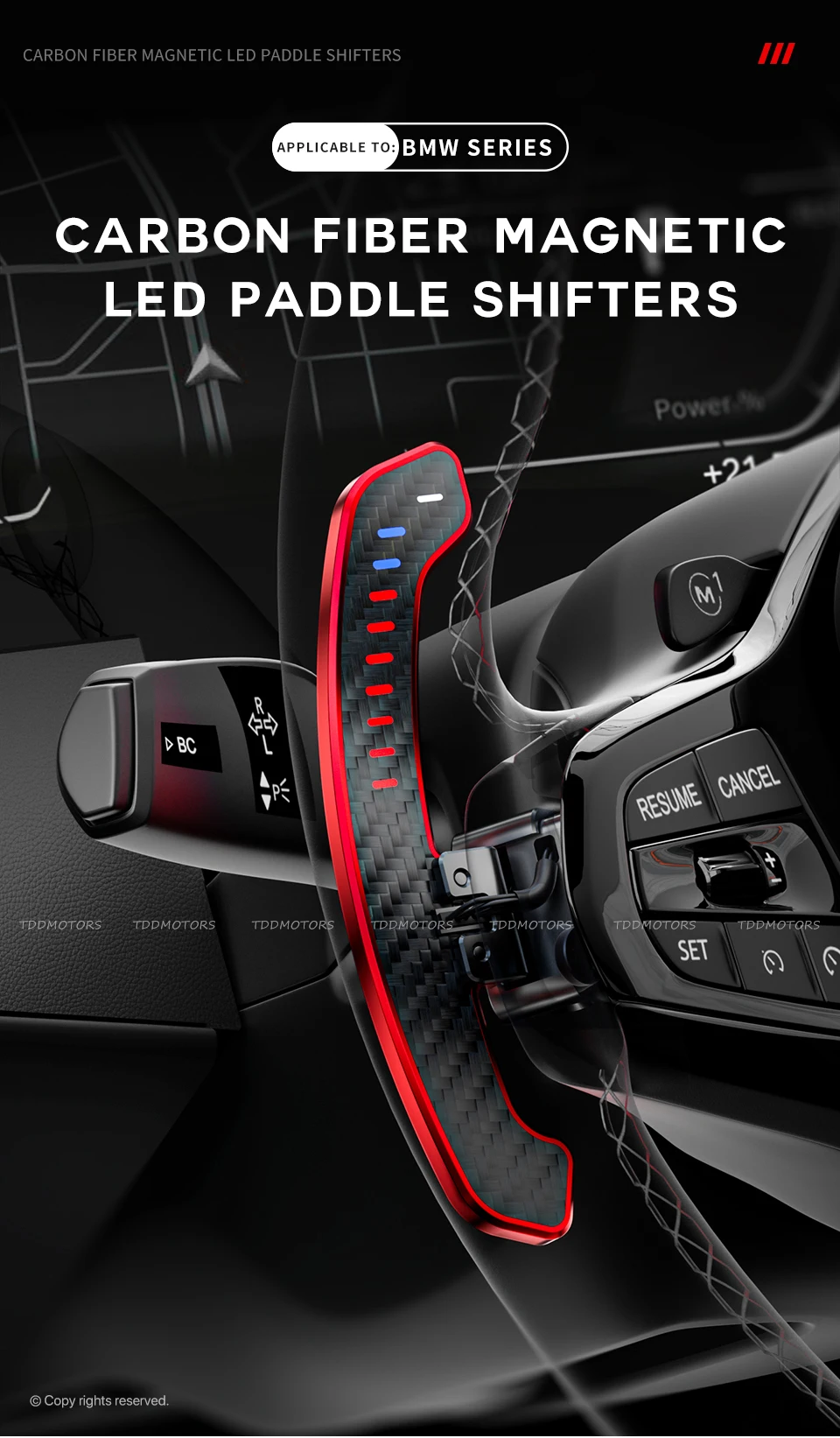 MC Carbon Fiber Magnetische Lenkrad Paddle Shifters Für BMW F G Auto Chassis BMW 7 8 Serie F01 F02 F03 G11 G12 G70 F91 F92 – Detail 1