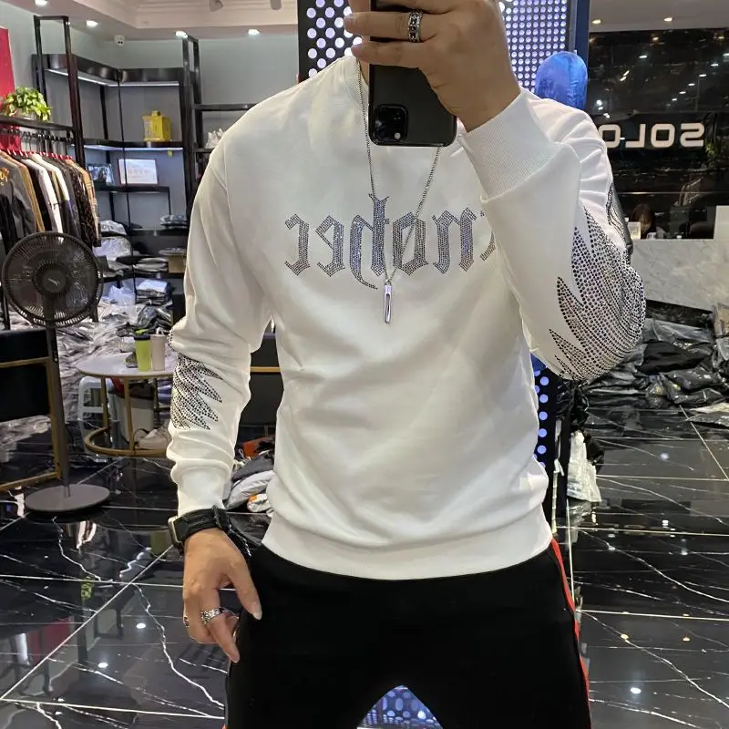 Pullover Sweatshirt Designer Rhinestone Men's tops plein ali new brand designer