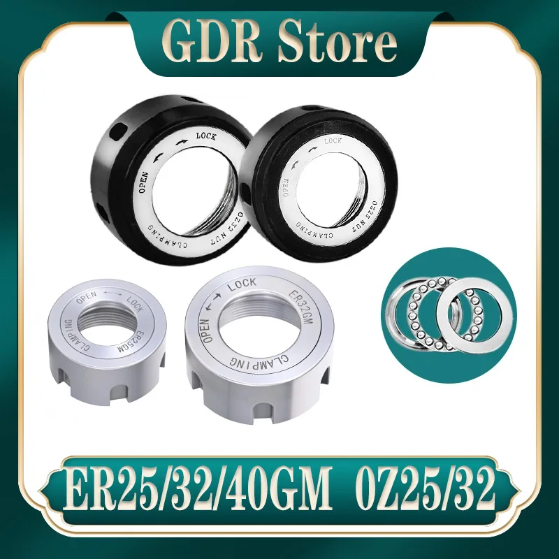 GDR dynamische Auswuchtmuttern ER20GM ER25GM ER32GM ER40GM ER16GM OZ25 OZ32 Hochpräzisions-Mutternschlüssel, für Werkzeughalterhalterung.