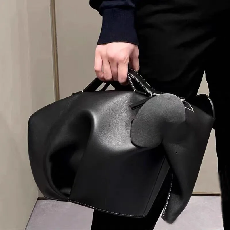 Großen Elefanten Tasche Aus Echtem Leder Gefertigt Angepasst Nette Tier Geformt Crossbody Messenger Geldbörse Tote Rindsleder Geschenk Kreative – Detail 23