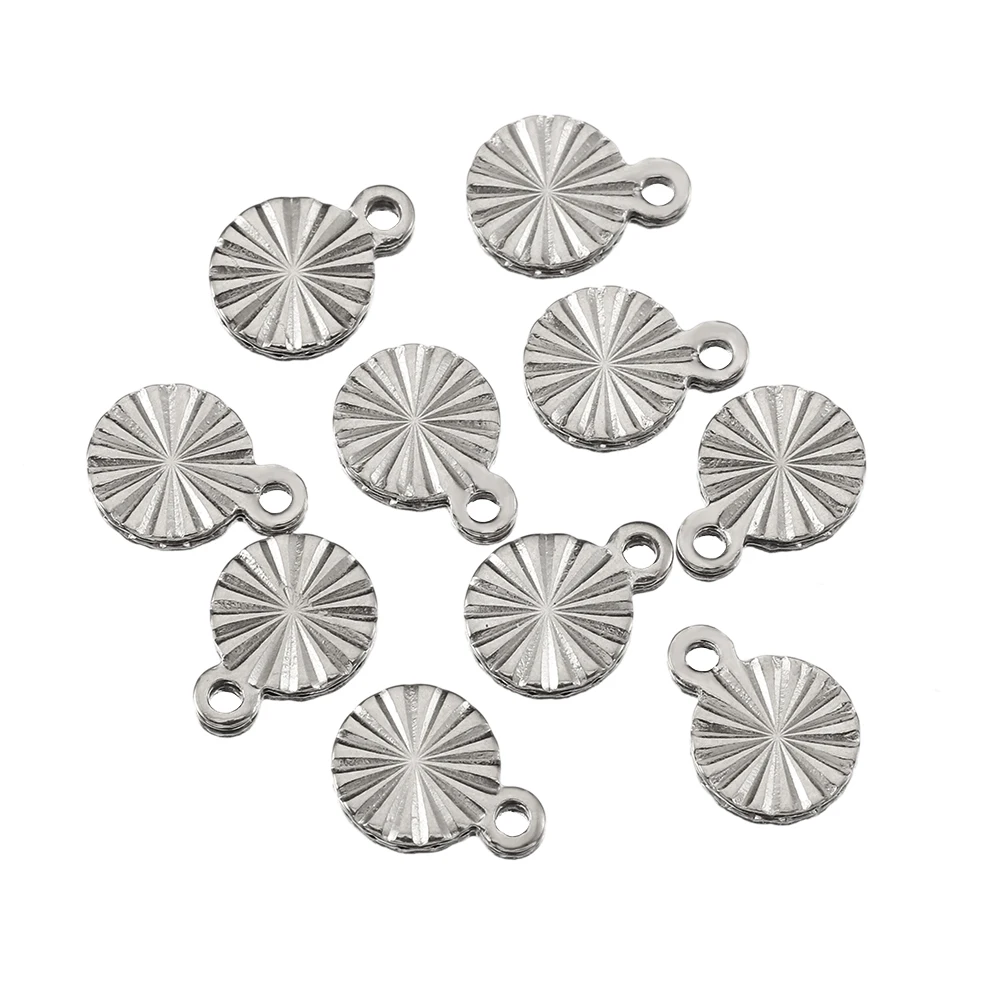 50 Stück Edelstahl kleine Schneeflocke rund Blitz Charms vergoldet Ohrringe Schmuckherstellung DIY Zubehör Bulk Großhandel – Detail 8