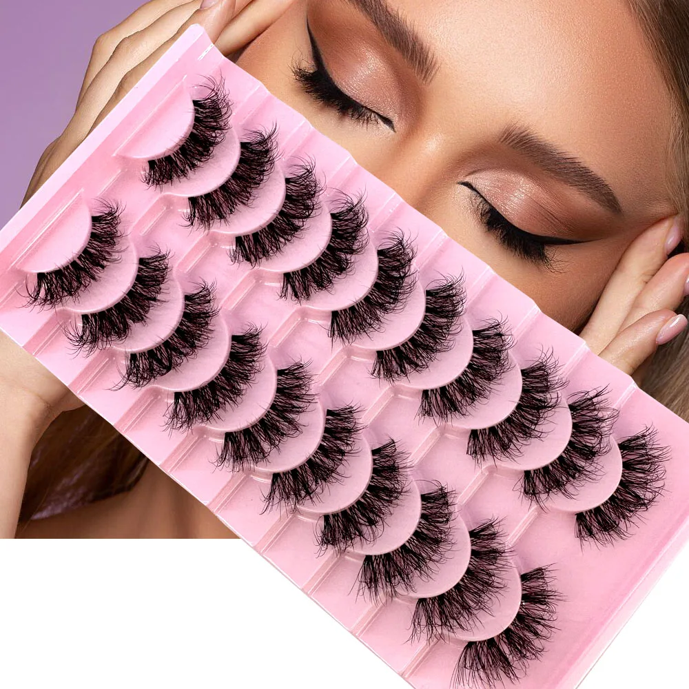 

NEW Faux Cils 10 Pairs New Half Lashes Cat Eye Handmade Soft Fluffy Mink False Eyelashes Makeup Extension Half Lashes maquillage