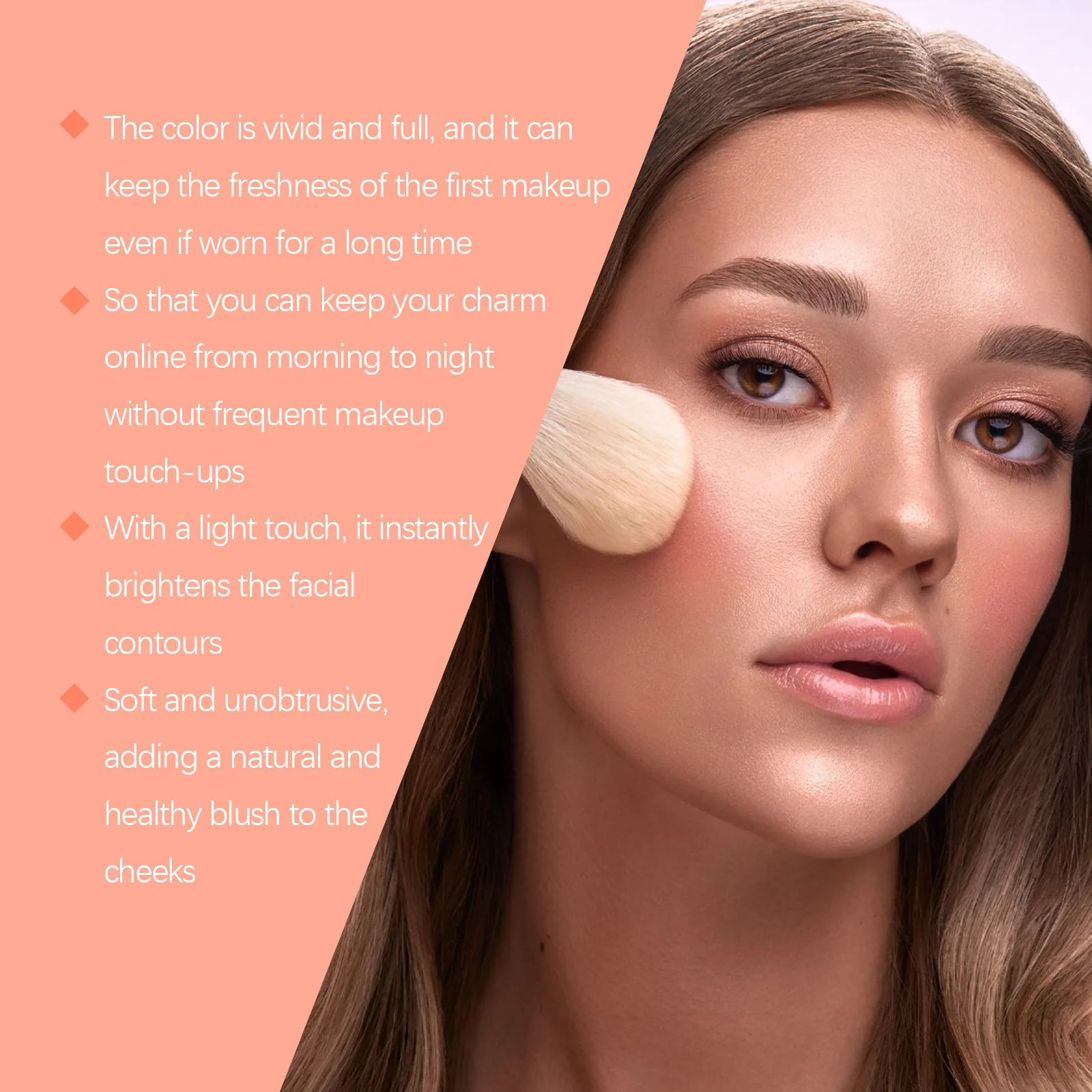 EELHOPE Butter Moisturizing Orange Blush Monochrome Orange Long-lasting Matte Natural Color Blush Asian Makeup Blusher 3