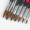Rose Gold  Acrylic Nail Brush 3D Pure Handmade Nail Brushes For Acrylic Application Professional Nylon Nail Art Brush Set 4