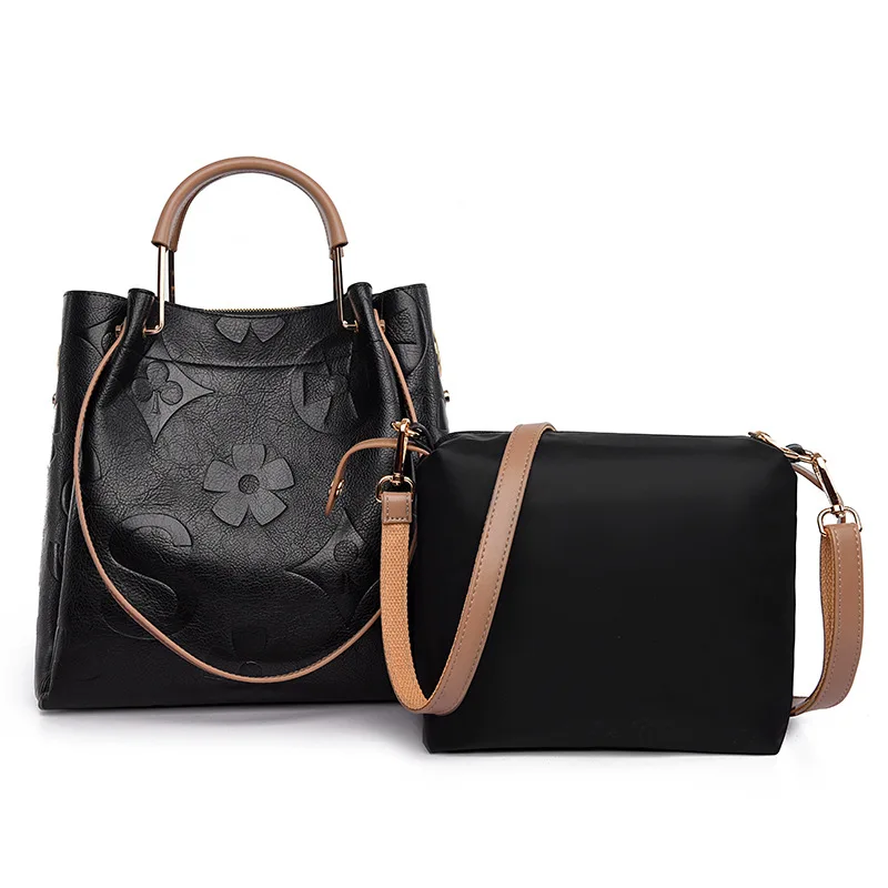 Hot selling new bucket bag, high-end and fashionable embossed handbag, large capacity mother and child shoulder bag