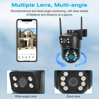 Caméra de surveillance WiFi BELIA 4K 8MP, double objectif, zoom numérique 4X, détection humaine AI, caméras IP PTZ de sécurité extérieure EooLii 4