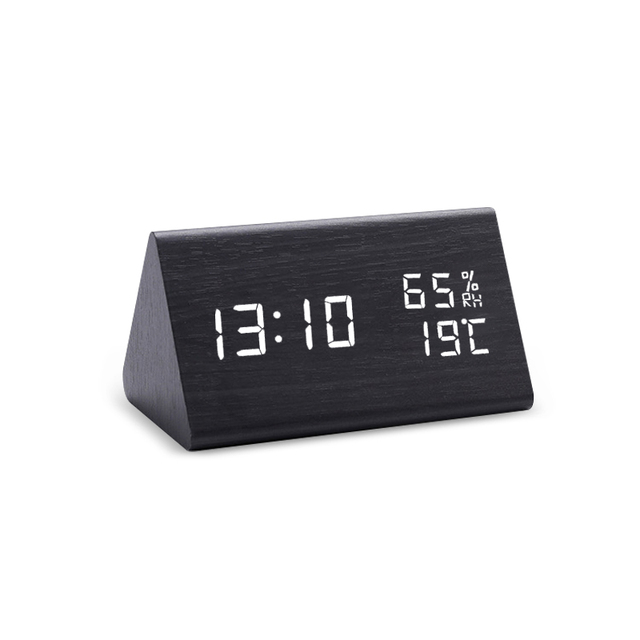 Clock LED Wooden Alarm Clock Table Sound Control Electronic Clocks Desktop USB/AAA Powered Desperadoes Home Table Decor