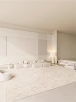 Beige Textured Rug Cream Decorative Carpets Large Size Luxury Living Room Carpet Comfortable Soft Machine Washable Bedroom Rugs 1