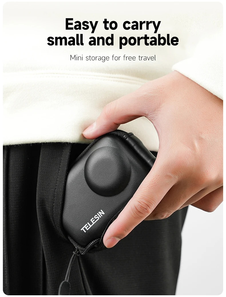 Mini Storage Protection Bag For Osmo Action 4 Brushed Half Open Quick Release C