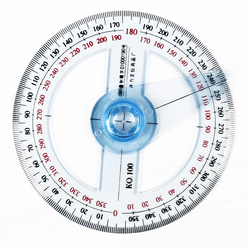 Circular 10cm Plastic 360 Degree Pointer Protractor Rulers Angle Finder for Student Stationery Gift digital angle protractor angle protractor angle measuring tool