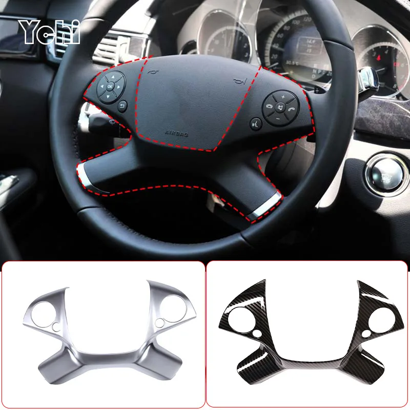 

Для Mercedes-Benz C-Class E-Class W204 W212 2007-2013 ABS углеродное волокно декоративный чехол-наклейка на руль автомобильные аксессуары