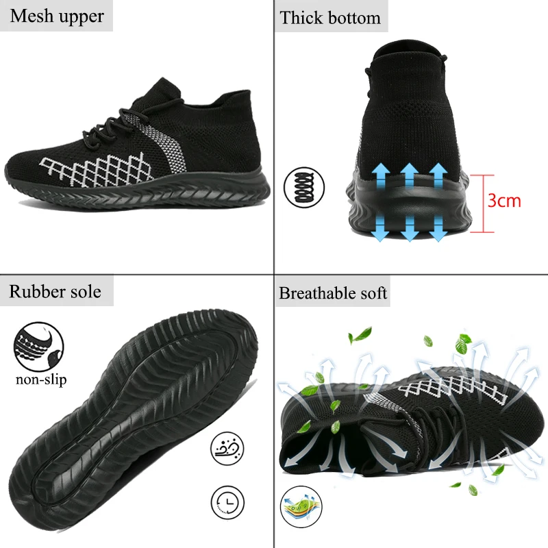 US 25.20 Men's Breathable Lightweight Running Shoes Vzikun www