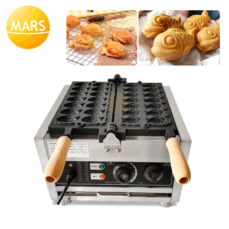 Japanese Mini Taiyaki Waffles Cake Baker Fish Waffle Maker Electric Oven Snack Machine