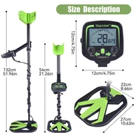 Professional High Accuracy Metal Detector TX-850M New Advanced DSP Chip Adjustable Length Larger LCD Display 11" Waterproof Coil