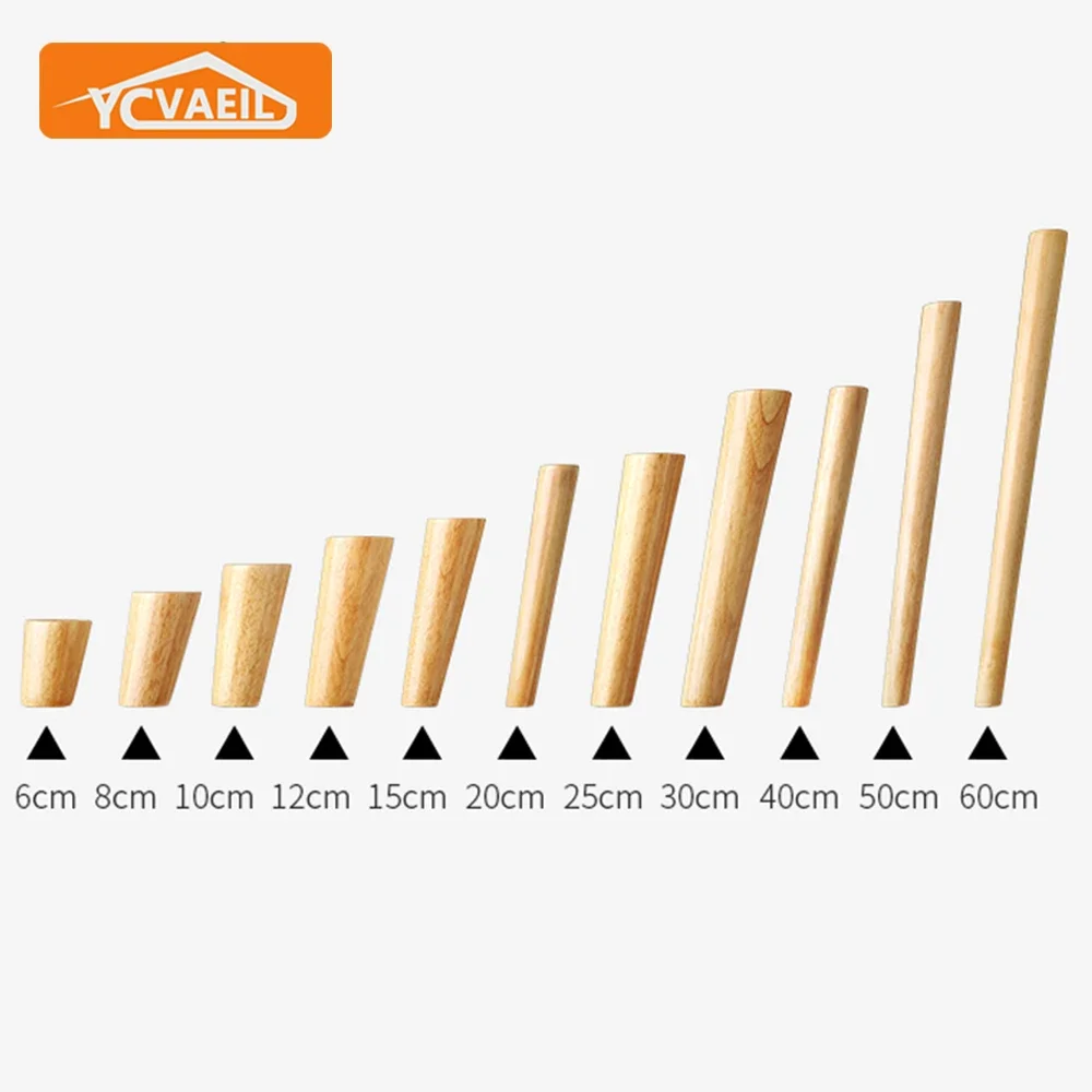 4db Természetes tömör faipari Plató legs számára Bútor Cipőnyelv Tv-t néz szekrény Konyhakredenc Kávé Tábla-hegy Ágy Dívány Kicserélés Fa- legs Megdönt