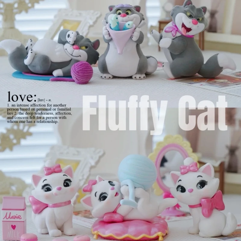 ディズニールシファーマリー猫フィギュアふわふわ猫版置物アニメ植毛