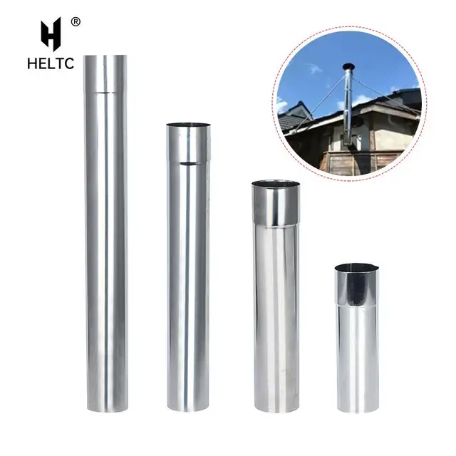 Stainless Steel Chimney Outdoor Camping Wood Fire Stove Heating Stove Boiler Exhaust Pipe Smoke Pipe Heating Stove 20-50cm