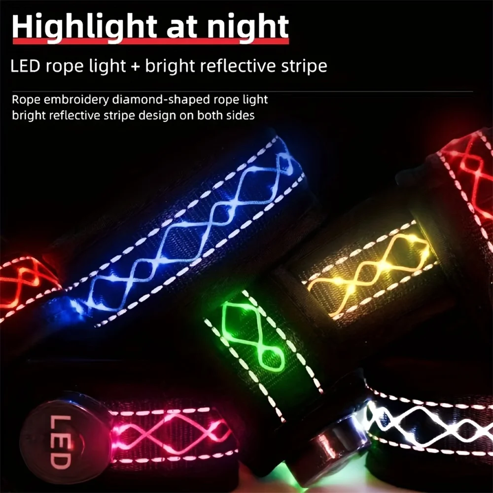 LED Luminous Horse Leg Strap High Visibility Reflective Belt Legging Wraps Adjustable Horse Riding Equipment Ankle Legging