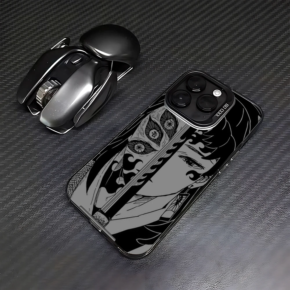 thumbnail image 1 of Funda de teléfono Anime Demons Slayers para iPhone, carcasa trasera a prueba de golpes, mate caramelo, 16, 15, 14, 13, 12, 11 Pro Max, X, XR, XSMAX, 8, 7 Plus, 1 of 5