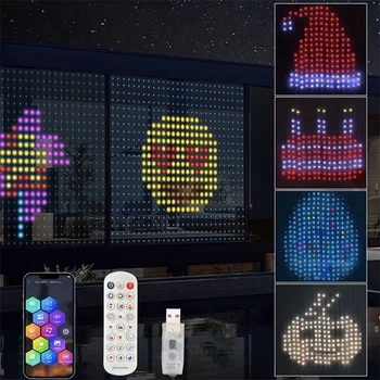 Rideau lumineux intelligent RGB 400LED, appli Bluetooth déco chambre