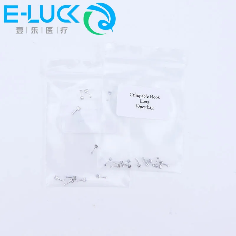 10pcs/bag Dental Orthodontic Crimpable Hooks Stainless Steel Dentist Tools Long/Short Fixed on the Arch Wires