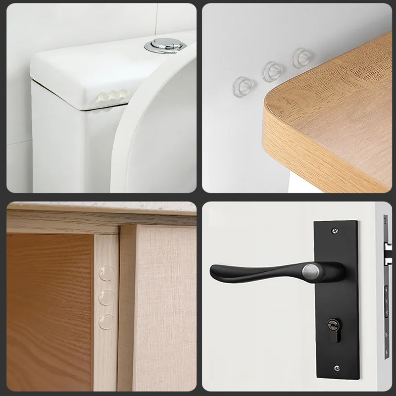 Self Adhesive Door Stopper Rubber Damper Buffer Cabinet Bumpers Silicone Furniture Pads Cushion Protective Pads Clear Door Stops