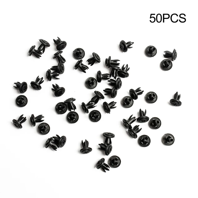 50x Karosserie 6mm Loch durchmesser Kunststoff Niet verschluss Kotflügel  Stoßstange Drucks tift schwarz Universal Auto Befestigungs clip Autozubehör  - AliExpress