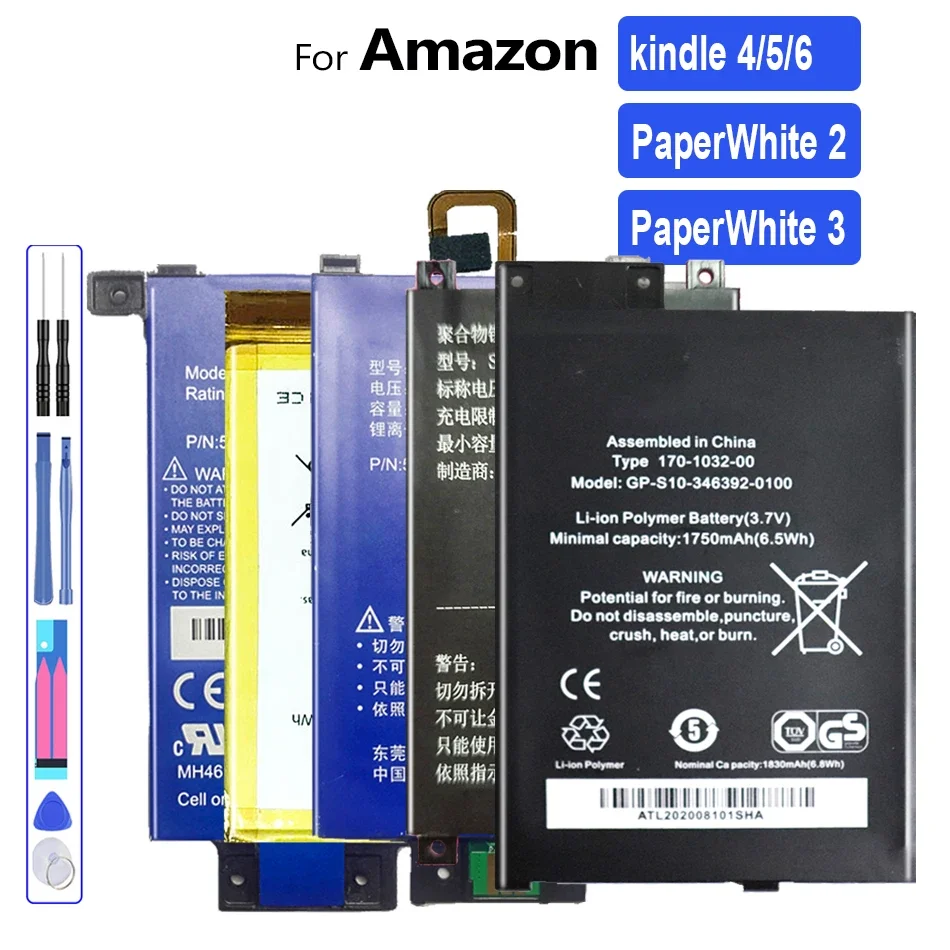 

MC-265360 MC-354775-05 03 Battery For Amazon Kindle 4 5 6 Kindle6 Kindle5 PaperWhite KPW 2 3 58-000008 DP75S Tablet PC