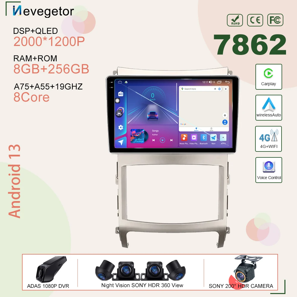 

5G LTE Android 13 для Hyundai Veracruz ix55 2006-2015 Автомагнитола мультимедийный видеоплеер навигация GPS RDS 2din dvd QLED экран