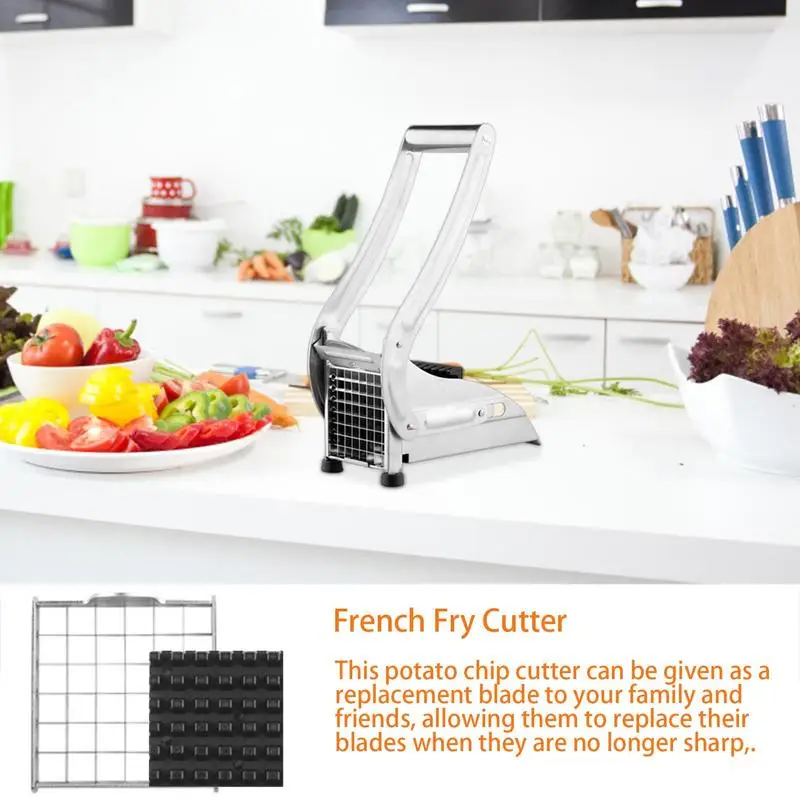French Fry Cutter Stainless Steel Replacement Blades Options Kitchen Gadget For Dishwasher Safe For Cut Onions Carrots Potatoes french fries machine