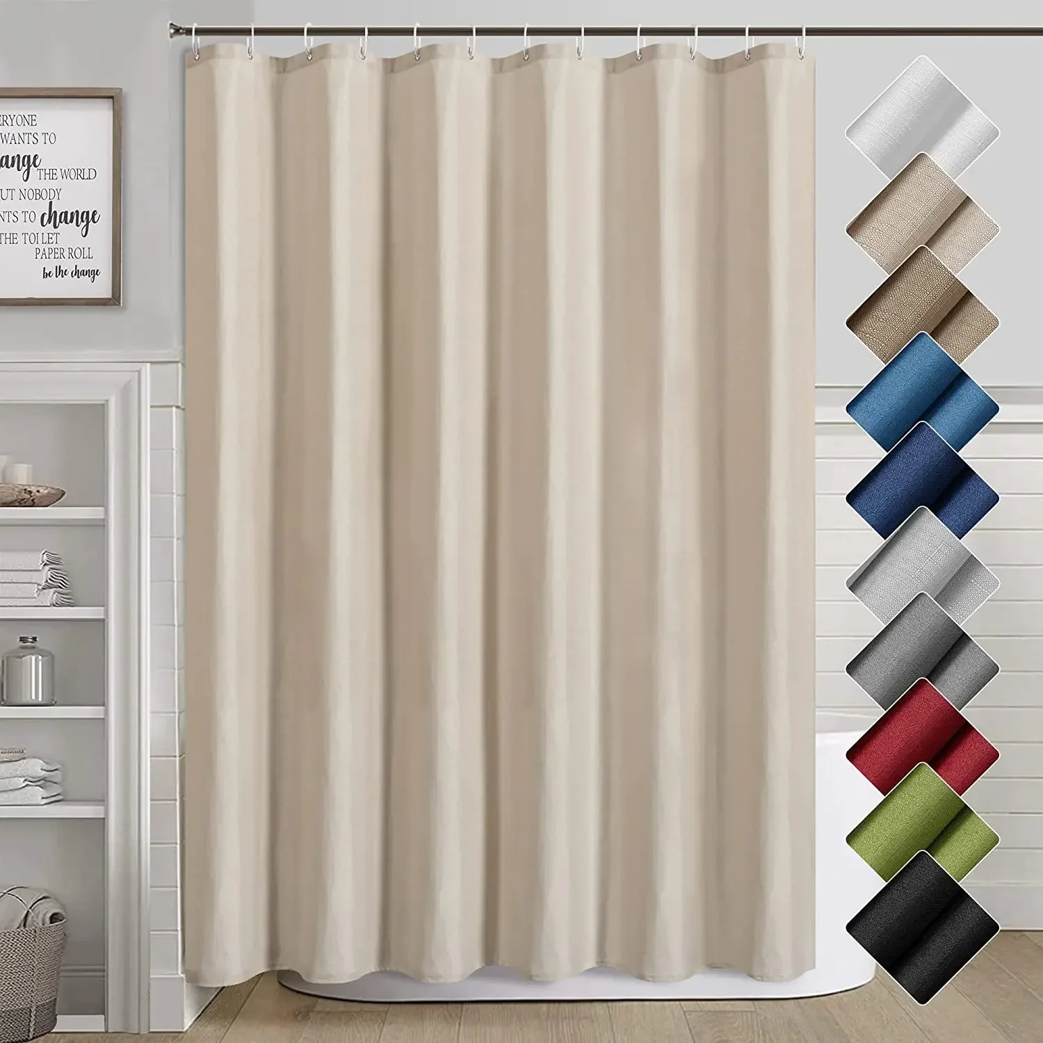 Shower Curtains Grey Shower Curtains Modern Minimalist Hotel Home Solid Colour Bath Curtain Polyester Fabric Bathroom Decoration Set with Hooks