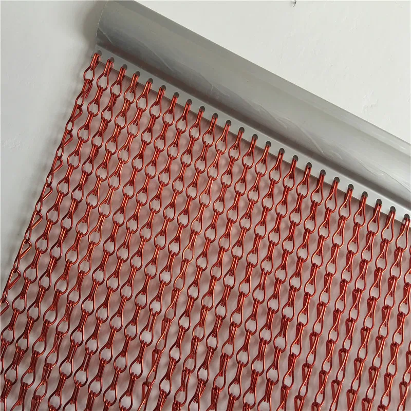 Double Hooks Colorfast Aluminum Chain Screen Curtain for Door or Window