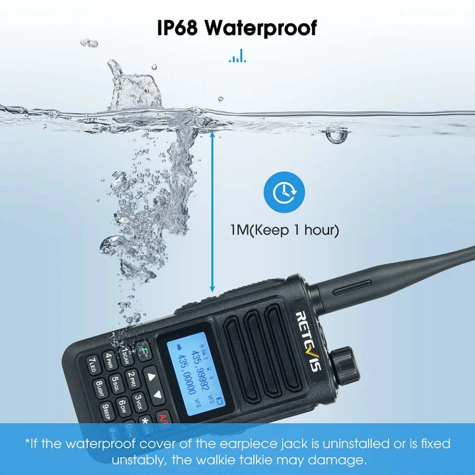 Retevis RA89 Walkie Talkie Ham radio FM VHF UHF Communication Radio Walkie Talkie Long Range IP68 Waterproof Type-C Transceiver 2