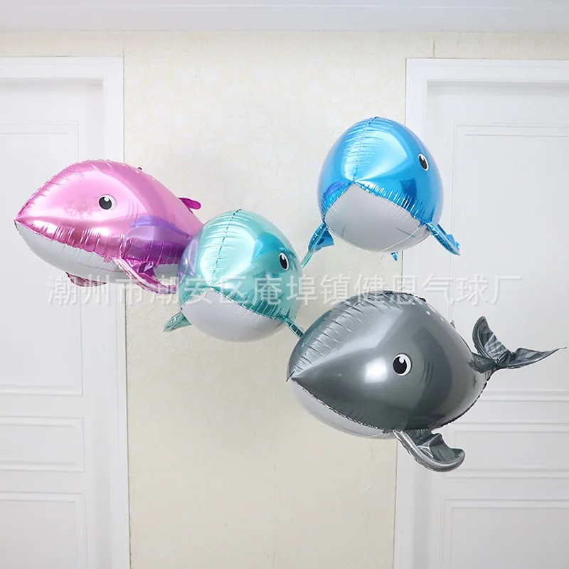 

Helium Balloons for Children's Birthday Theme Party, Three-Dimensional Floating Whale Animal Aluminum Film 4D Balloon Kite St