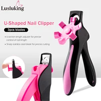 U-shaped French False Nail Scissors Acrylic Nail Clipper Adjustable Nail Tip Cutter Trimmer Manicure with Sizer Precise Cutting 1